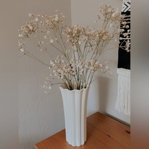 Fluted Milk White Vase